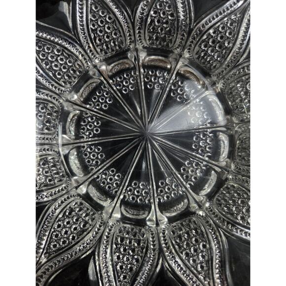 Antique 1900s UV Teardrop Honeycomb Glass Console Bowl 10.5" EAPG Victorian - Picture 6 of 9